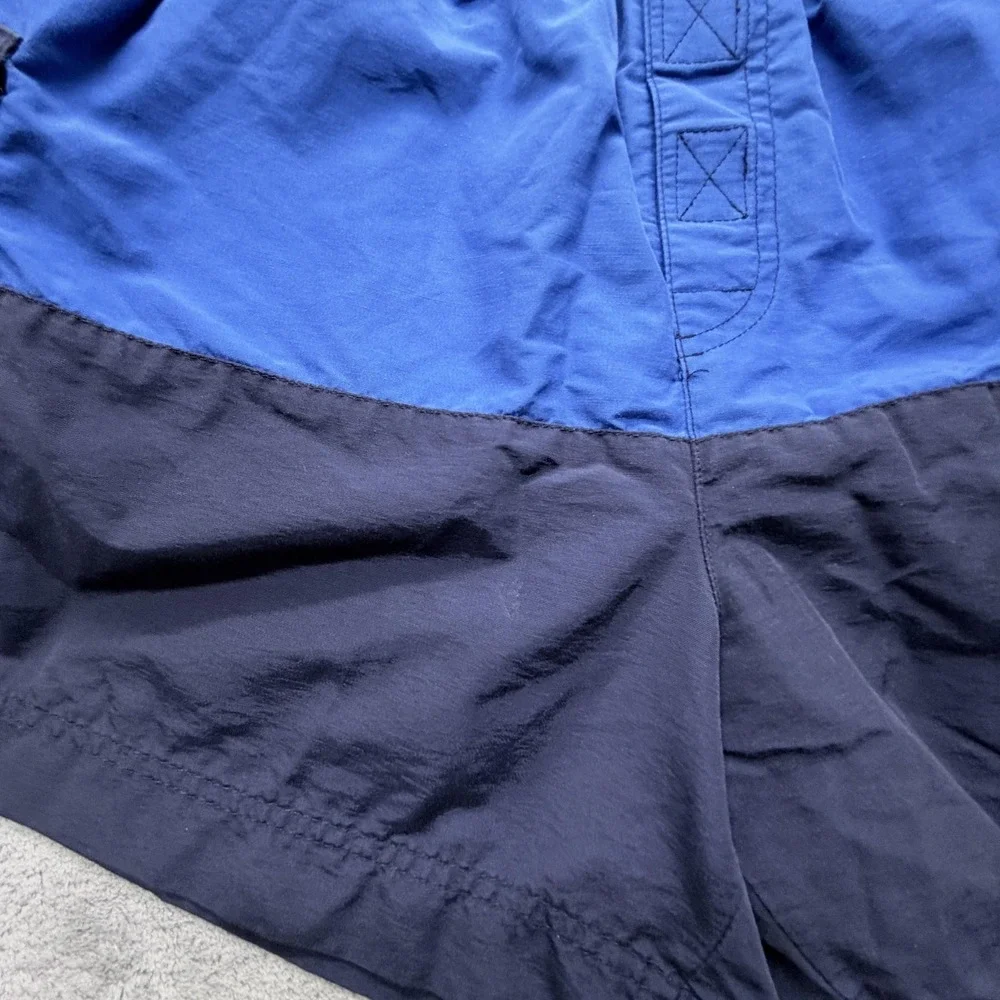 Vintage Polo Sport Swim Shorts Mens L Blue Colorblock Lined Built-In Brief Cargo